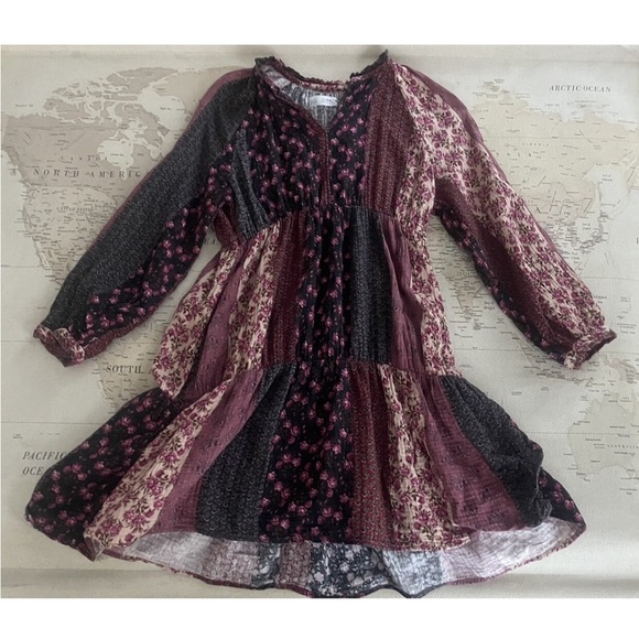 ZARA Boho Floral Patchwork Dress Size 12/13 - Picture 1 of 7